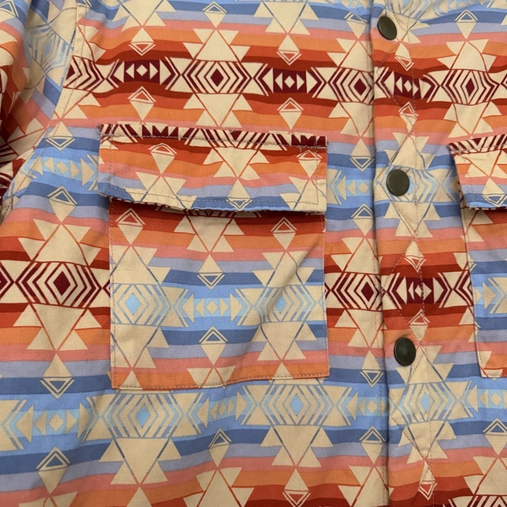 Pacsun Aztec Print Fleece Lined Snap Front Jacket Size Small - Picture 6 of 14
